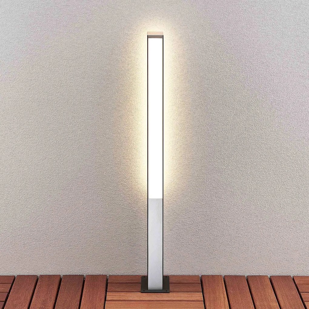 Lucande lampione a LED Aegisa, 80 cm, antracite, metallo, IP54