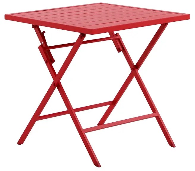 Tavolo da pranzo per giardino Xara NATERIAL struttura e superficie in Alluminio  rosso per 2 persone 71x74cm