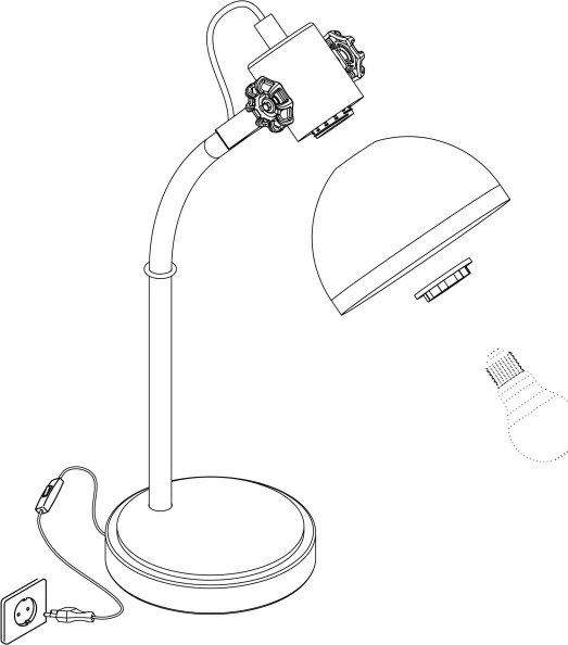 Eglo 43165 - Lampada da tavolo LUBENHAM 1xE27/28W/230V