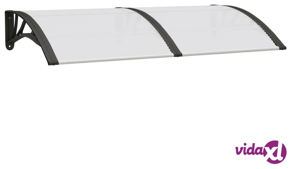 vidaXL Tettoia per Porta Nero e Trasparente 150x75 cm in Policarbonato