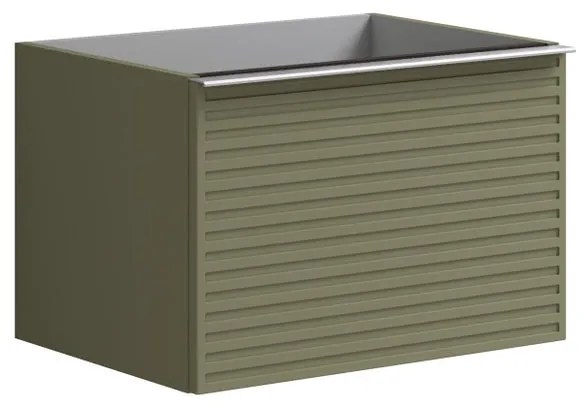 Mobile da bagno sotto lavabo Pixel stripes verde laccato opaco L 60 x H 40 x P 45.5 cm 1 cassetto, lavabo non incluso