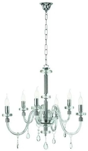 Lampadario sospeso in cristallo trasparente dido 6 luci lp.dido-6-c...