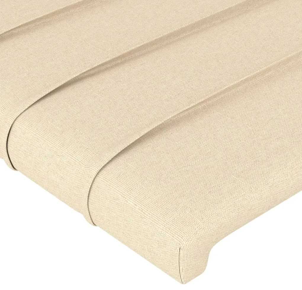 Testiera ad orecchio crema 83x23x118/128 cm in tessuto