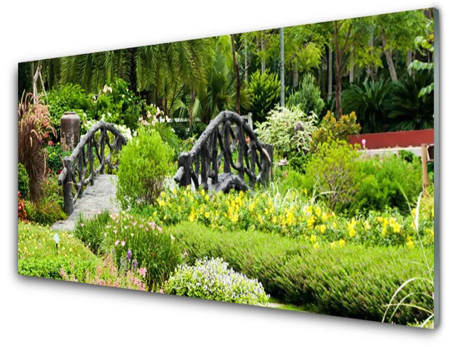 Quadro acrilico Orto botanico del ponte della natura 100x50 cm