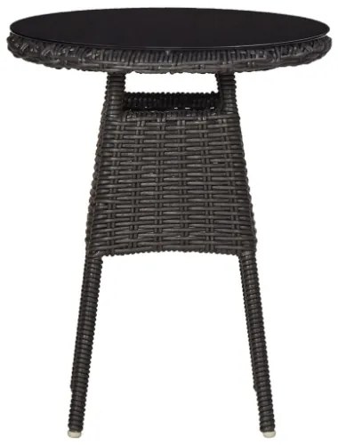 Sedie da Giardino 2 pz con Tavolino da Tè in Polyrattan Nero