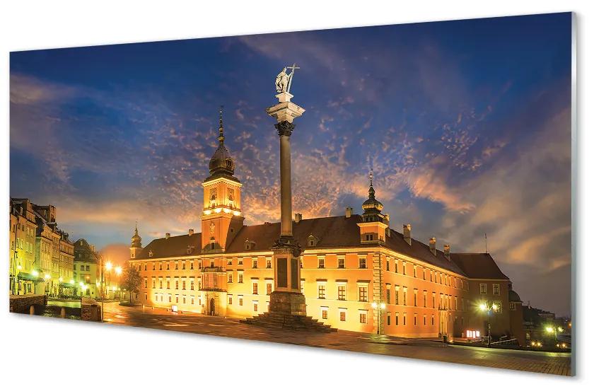 Quadro acrilico Sunset vecchio città di Varsavia 100x50 cm