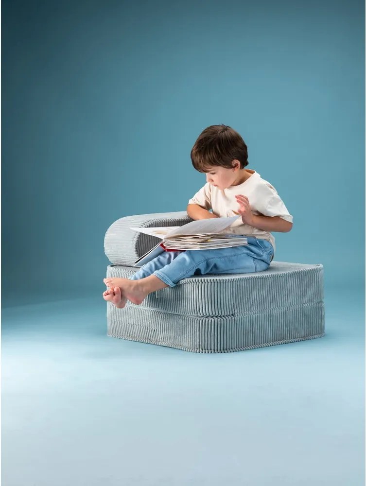 Poltrona per bambini color menta con rivestimento in velluto a coste Flip – Wigiwama