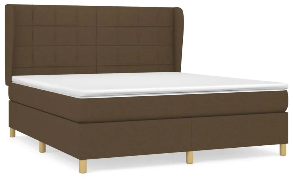 Giroletto a molle con materasso marrone scuro 180x200cm tessuto