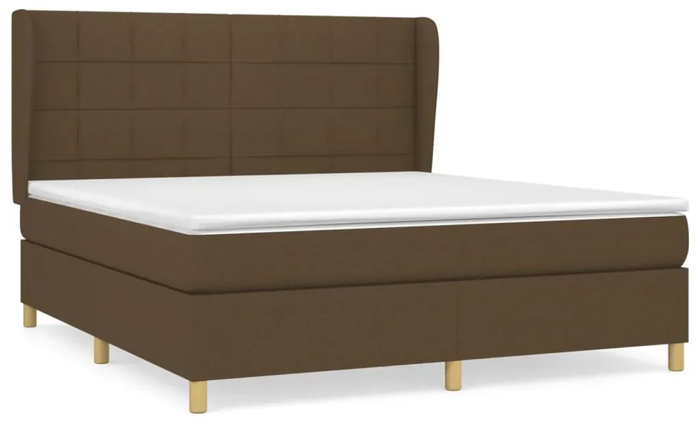 Giroletto a molle con materasso marrone scuro 180x200cm tessuto
