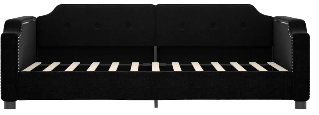 Divano letto con materasso nero 80x200 cm in tessuto