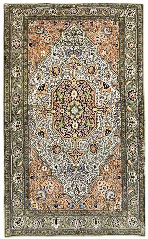 Ghom Tappeto persiano 180 x 110 Beige (Iran) Annodato A Mano