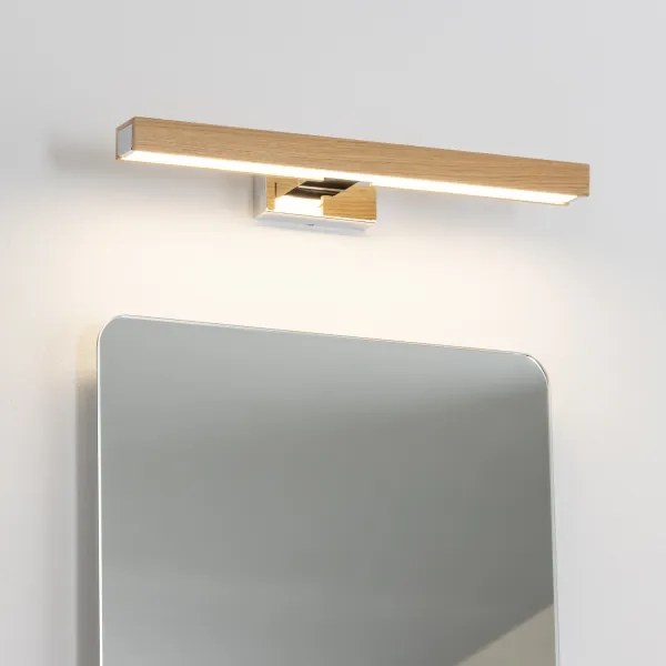 Brilagi-Illuminazione a LED per specchi da bagno WOODY MIRROR LED/8W/230V IP44 quercia/cromo