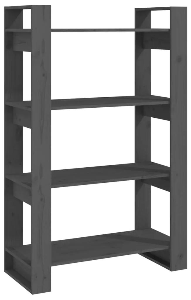 Libreria/divisorio grigio 80x35x125 cm legno massello di pino