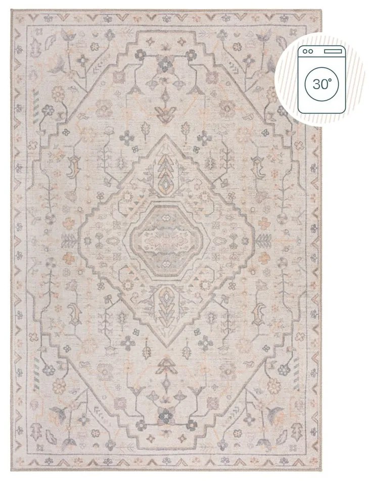 Tappeto color crema lavabile 115x170 cm Teo Traditional – Flair Rugs