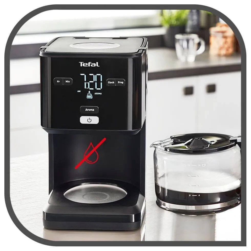 Macchina da caffè con filtro nero Smart'n'light CM600810 - Tefal