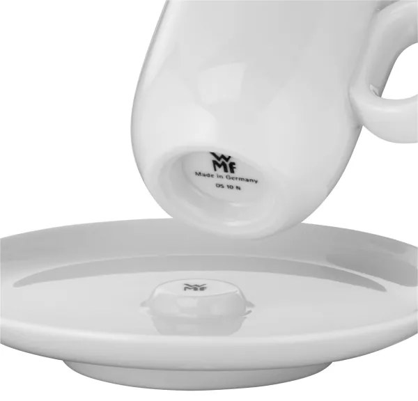 WMF - SET 2x Tazza da espresso con piattino BARISTA bianco