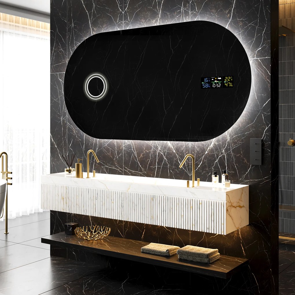 Ovale specchio moderno con luci LED L229