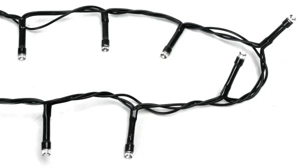 Aigostar - Catena luminosa natalizia LED per esterni 400 LED/8 funzioni 4 batterie AA 20,3 m bianco caldo