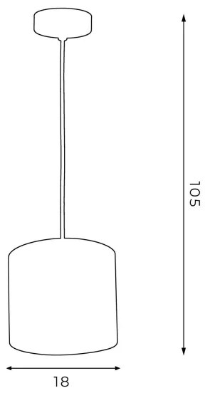 Lampadario a sospensione con filo ARDEN 1xE27/60W/230V diametro 18 cm nero/bianco