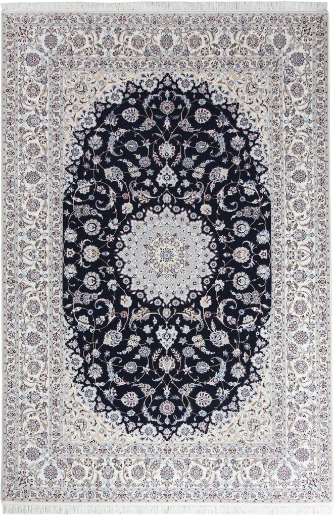 Nain Tappeto persiano 310x210 Blu (Iran) Annodato A Mano