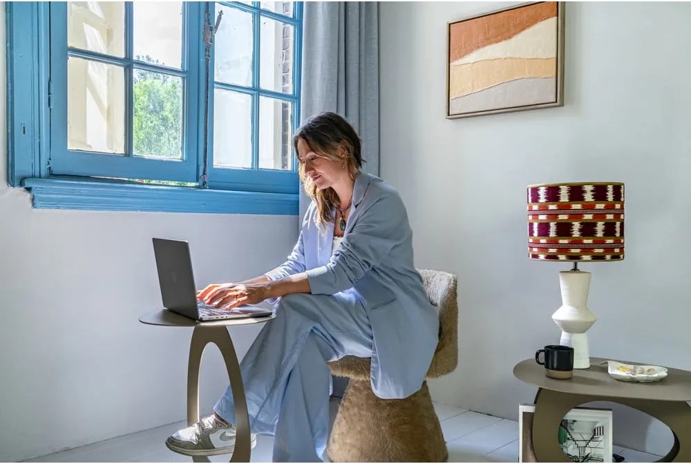 Tavolino da salotto beige in metallo 55x66 cm Tonda – Spinder Design