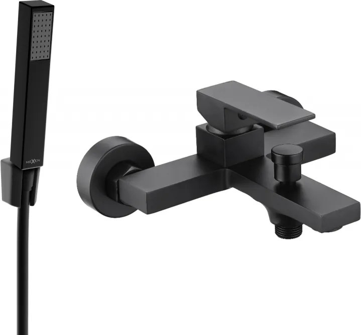 Mexen Uno R77 rubinetto da vasca con kit doccia, nero - 7143R77-70