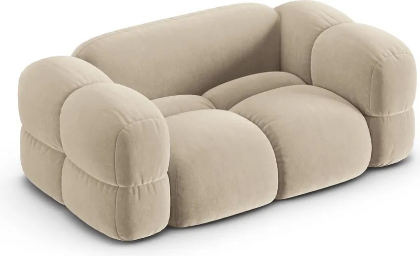 Divano beige con rivestimento in velluto 180 cm Loretto – Cosmopolitan Design