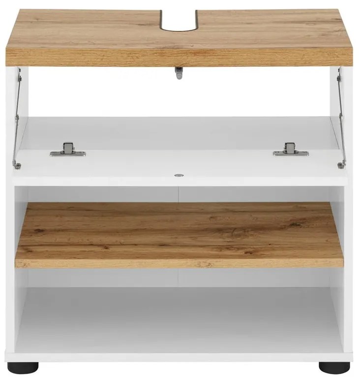 Mobile bianco effetto rovere per lavabo 60x57 cm Thessa - Støraa