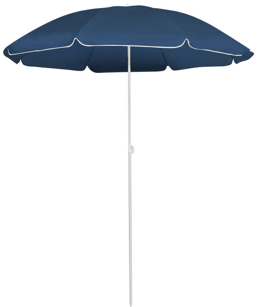 Ombrellone Da Giardino Con Palo İn Acciaio Blu 180 Cm /