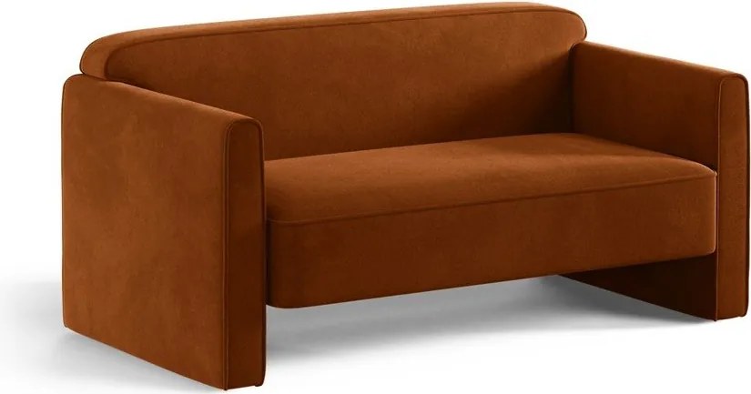 Divano color terracotta con rivestimento in velluto 140 cm Abby – Micadoni