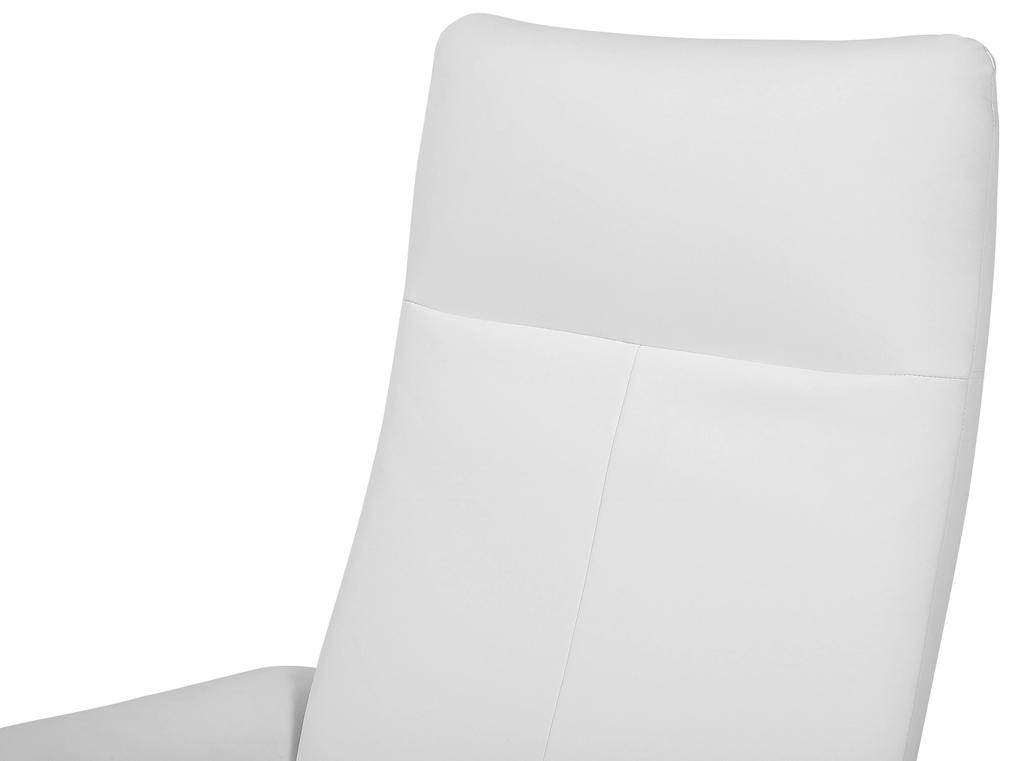 Poltrona reclinabile in pelle sintetica bianca PRIME Beliani