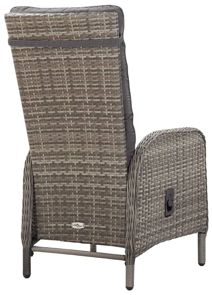 Set da bistrot per giardino 3 pz in polyrattan grigio