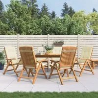 Sedie da Giardino Reclinabili con Cuscini 6 pz in Legno di Teakcod mxl 101035