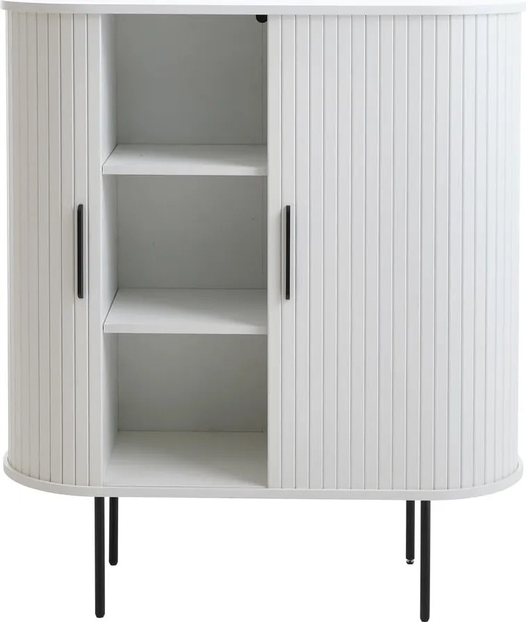 Armadietto bianco con ante scorrevoli 100x118x40 cm Nola – Unique Furniture