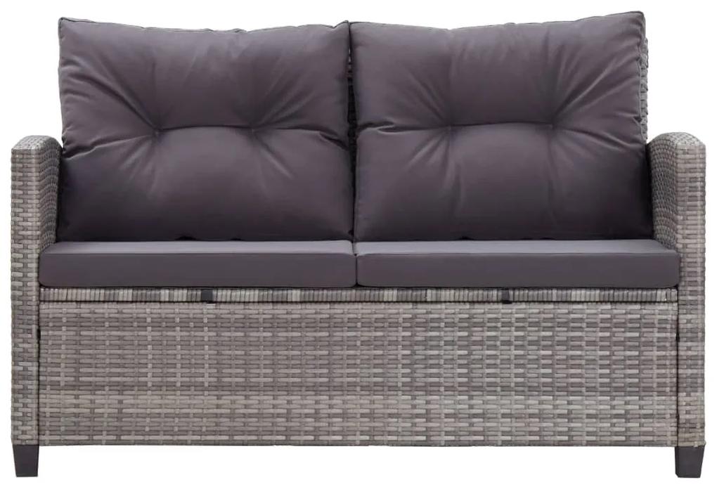 Set divani da giardino 6 pz con cuscini polyrattan grigio scuro
