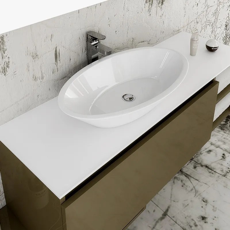 Lavabo da appoggio ovale 70cm Litos-369 - KAMALU