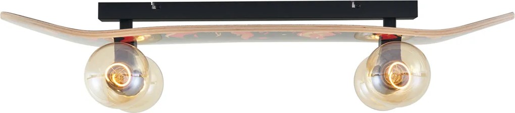 Lampada da parete nera con rosso 80cm - Skateboard