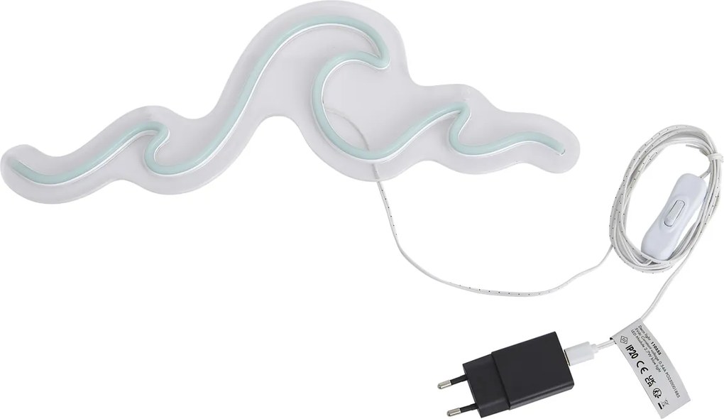 Lampada da parete al neon blu con LED - Wave