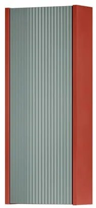 Pensile bagno Niwa laccato opaco paprika con vetro verde timo, 1 anta apertura da sinistra P 17 x L 30 x H 78.5 cm