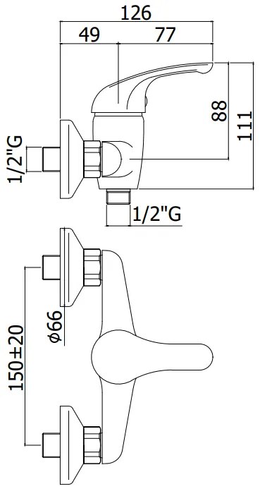 Paffoni Apollo 3 Apm3168d Miscelatore Doccia Esterno Con doccetta Madera E Supporto A Muro Snodato Cromo