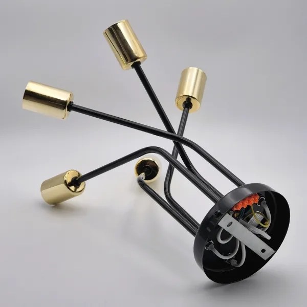 Lampadario a sospensione con supporto rigido PRIYA 5xE27/15W/230V nero