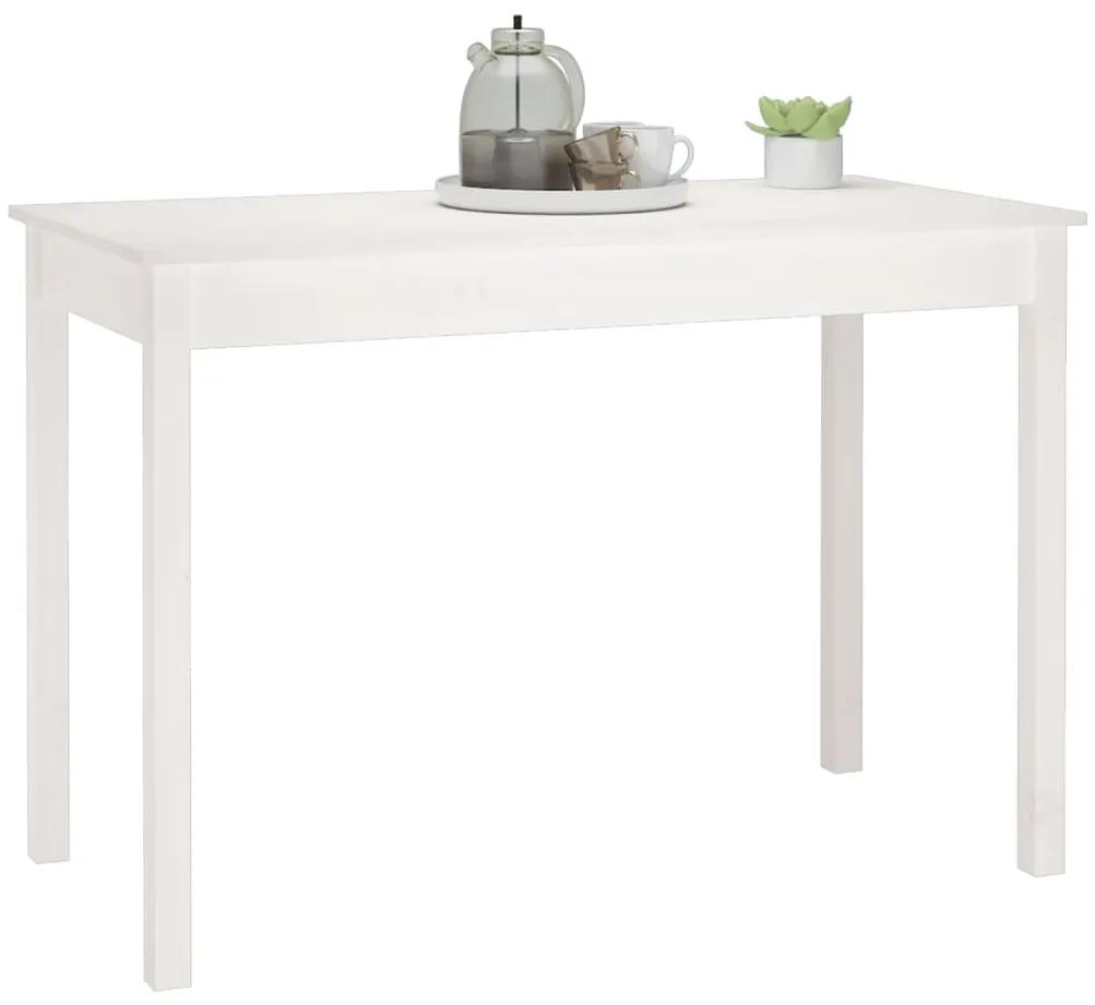 Tavolo da Pranzo Bianco 110x55x75 cm in Legno Massello di Pino