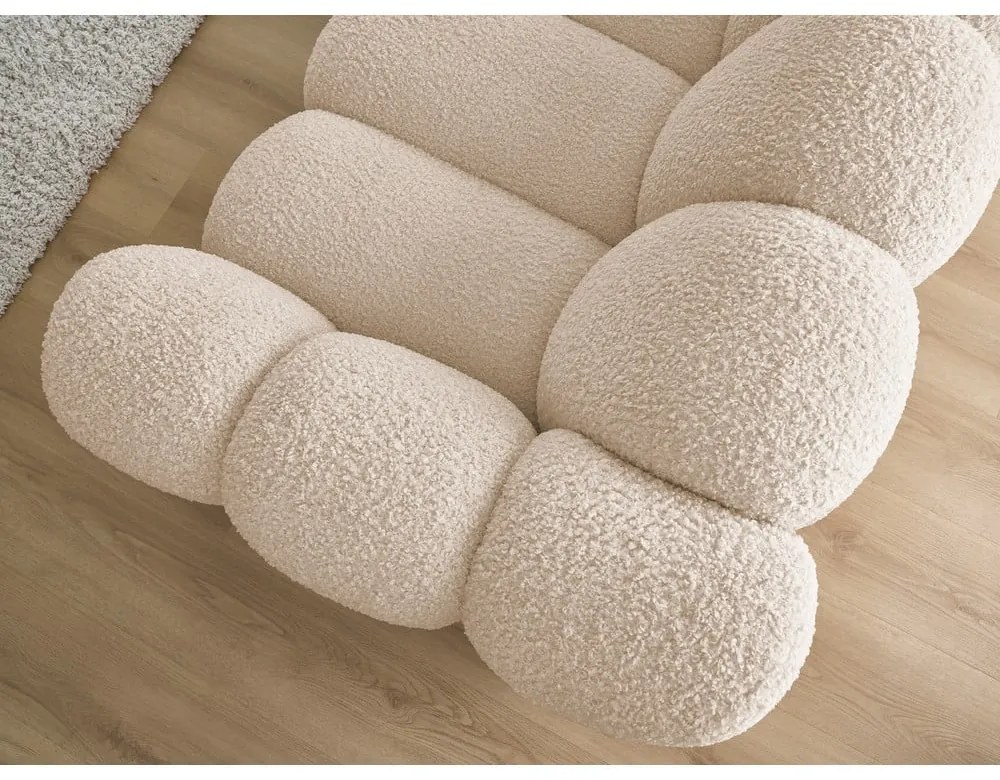 Divano marrone chiaro con rivestimento in bouclé 232 cm Hippolyte – Bobochic Paris