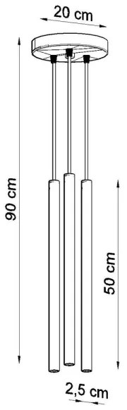 Sollux SL.0471 - Lampadario a sospensione con filo PASTELO 3P 3xG9/8W/230V nero