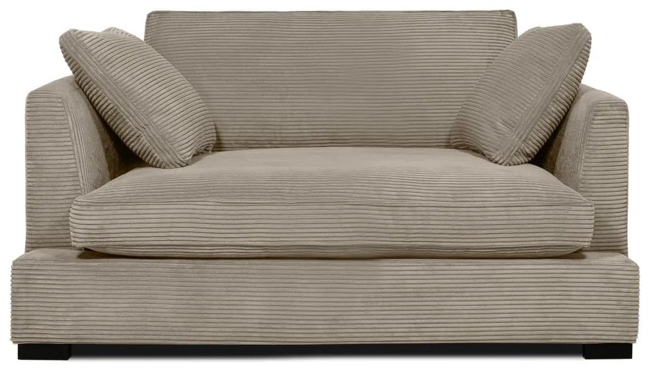 Divano in velluto a coste beige 132 cm Mobby - Scandic