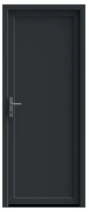 Portoncino d'ingresso Base L 90 x H 210 cm in PVC antracite, apertura spingere a destra