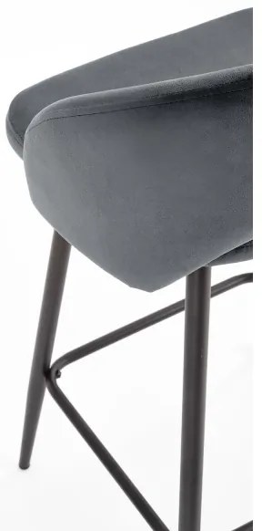 Sgabello 89x49 cm grigio/nero