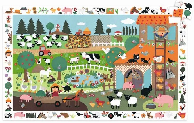 Un puzzle di osservazione - fattoria - 35 pezzi