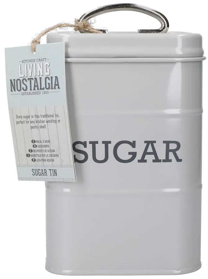 Barattolo da zucchero in latta grigia Nostalgia Living Nostalgia - Kitchen Craft