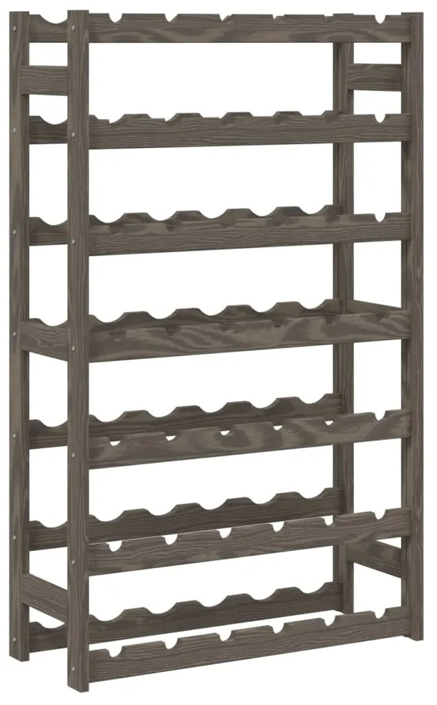 Portabottiglie per 42 bottiglie grigio legno massello di pino
